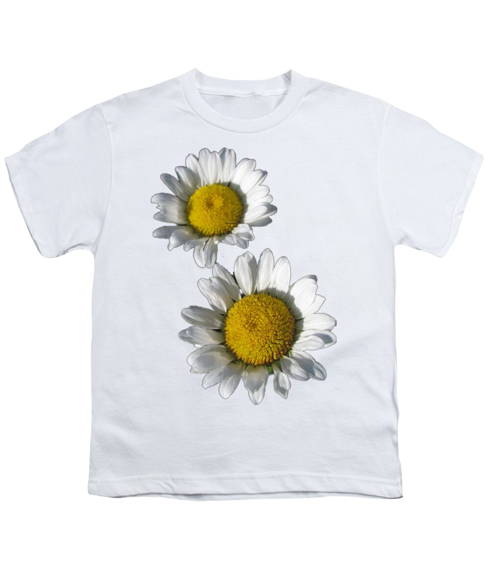 White Daisies Youth T-Shirt featuring the photograph White Daisies Flower Best for Shirts by Delynn Addams