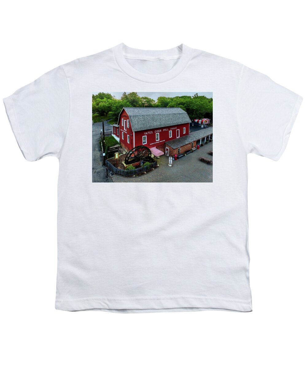 Rochester Youth T-Shirt featuring the digital art Yates Cider Mill DJI_0056 by Michael Thomas