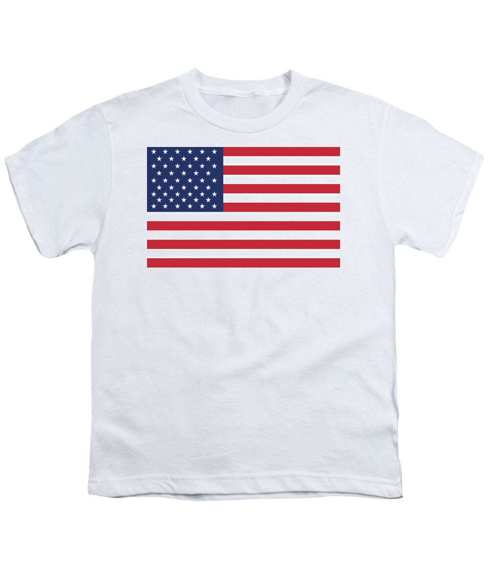 Usa Flag Youth T-Shirt featuring the digital art American Flag #1 by Dave Lee