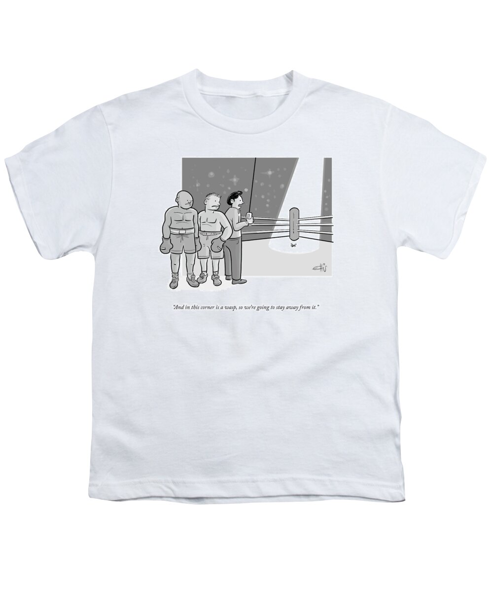 A25551 Youth T-Shirt featuring the drawing And In This Corner #1 by Ellis Rosen