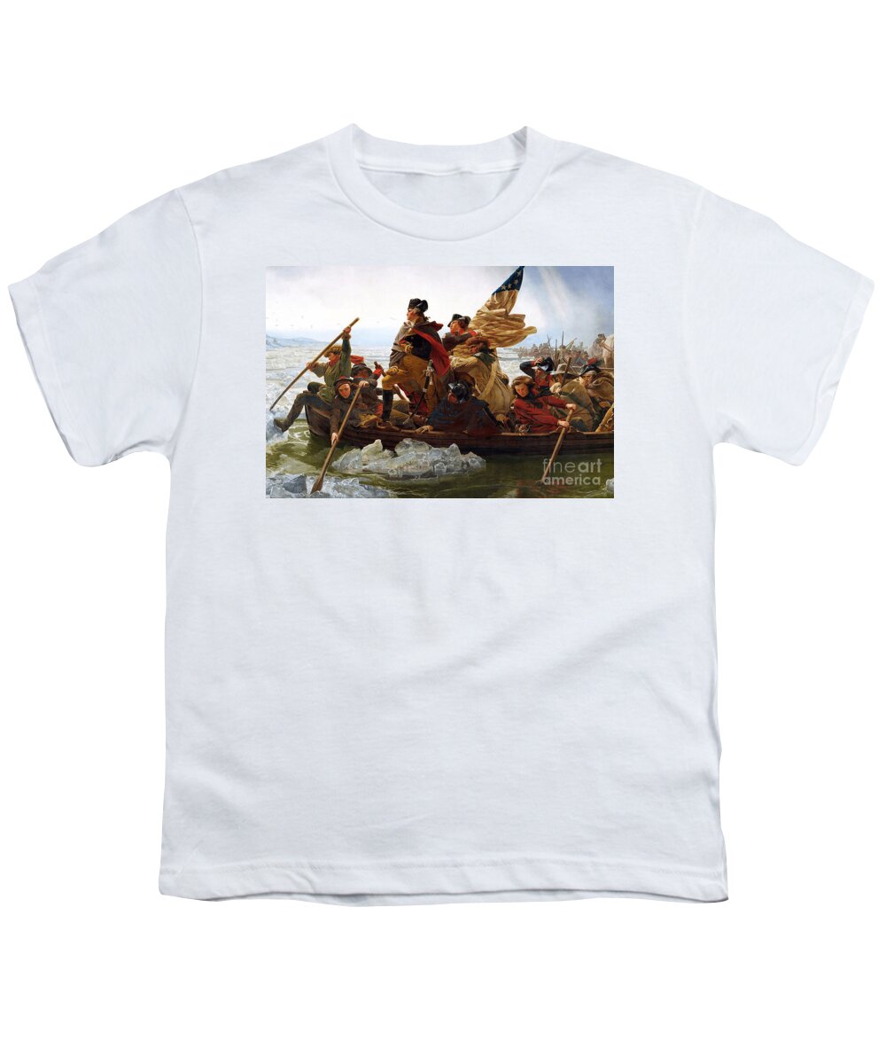 George Youth T-Shirt featuring the photograph George Washington Crossing The Delaware #1 by Action