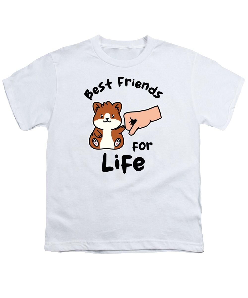 Hamster Youth T-Shirt featuring the digital art Hamster Best Friends for Life Cavy Rodent Pet Animal #1 by Toms Tee Store