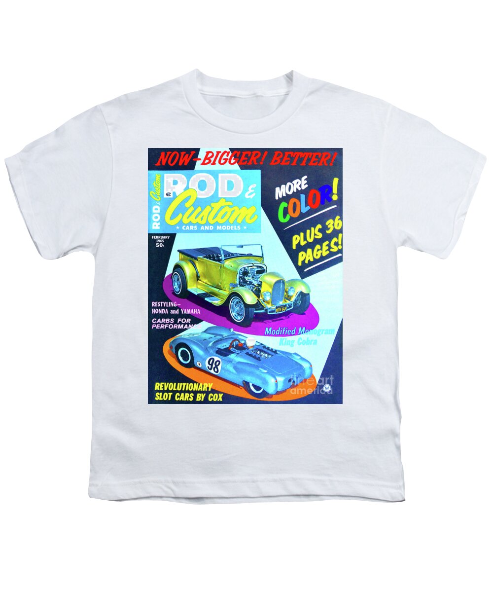 Advertisement Youth T-Shirt featuring the photograph Feb 1965 Rod and Custom magazine by David Lee Thompson
