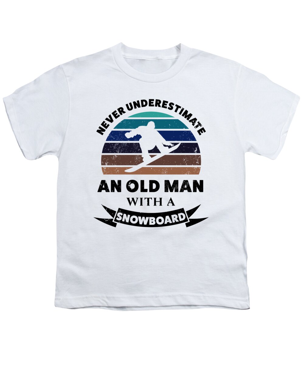 Bestaan verontschuldiging Tapijt Old Man with a Snowboard Funny Gift Dad Youth T-Shirt by P A - Pixels
