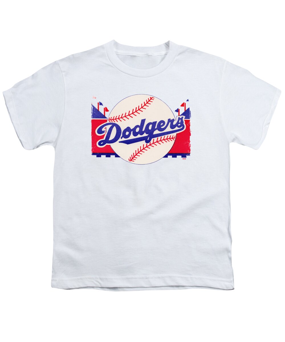 1950's Dodgers Art Youth T-Shirt by Row One Brand - Pixels