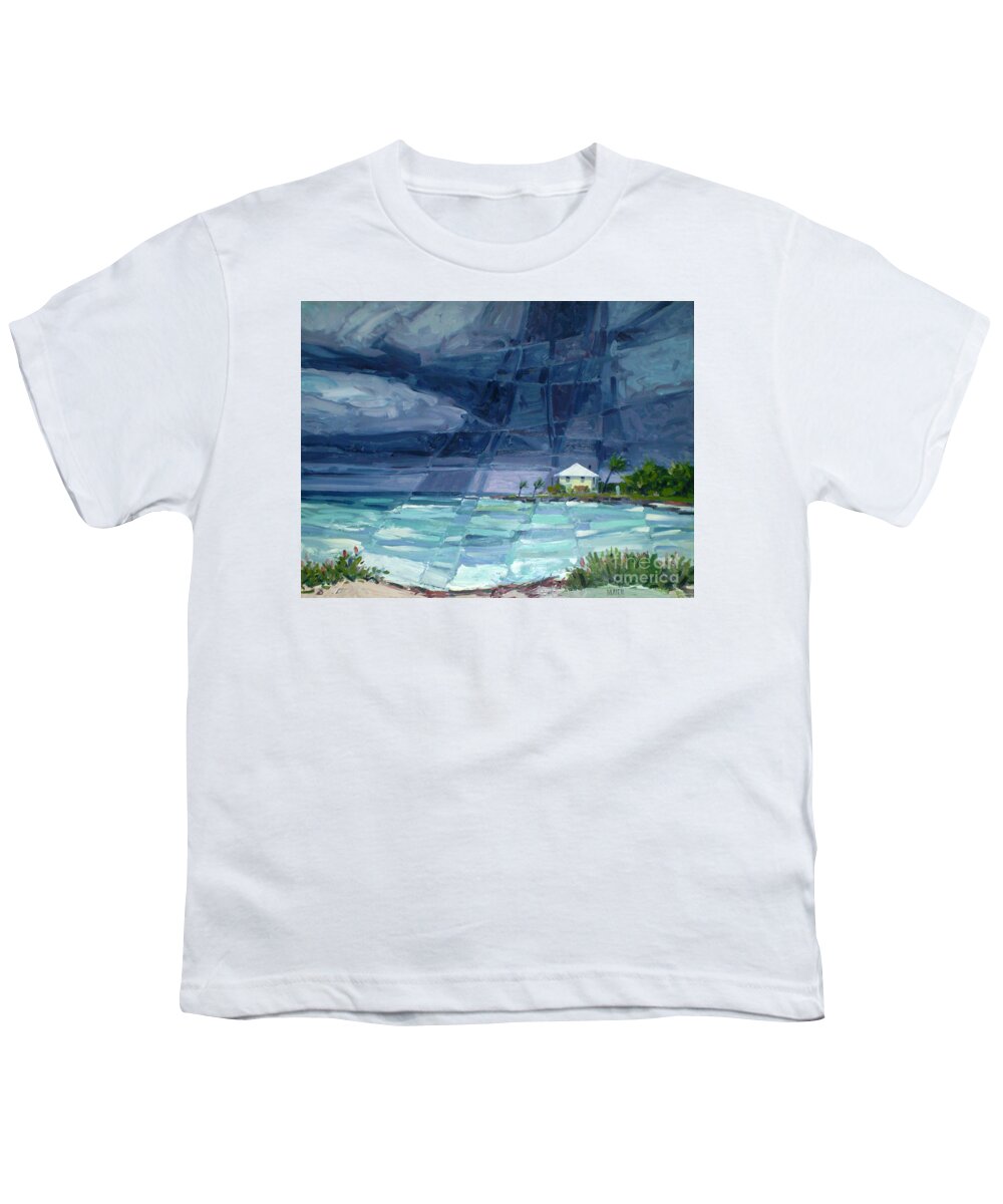 Key West Youth T-Shirt featuring the painting Thunderstorm Over Key West by Donald Maier
