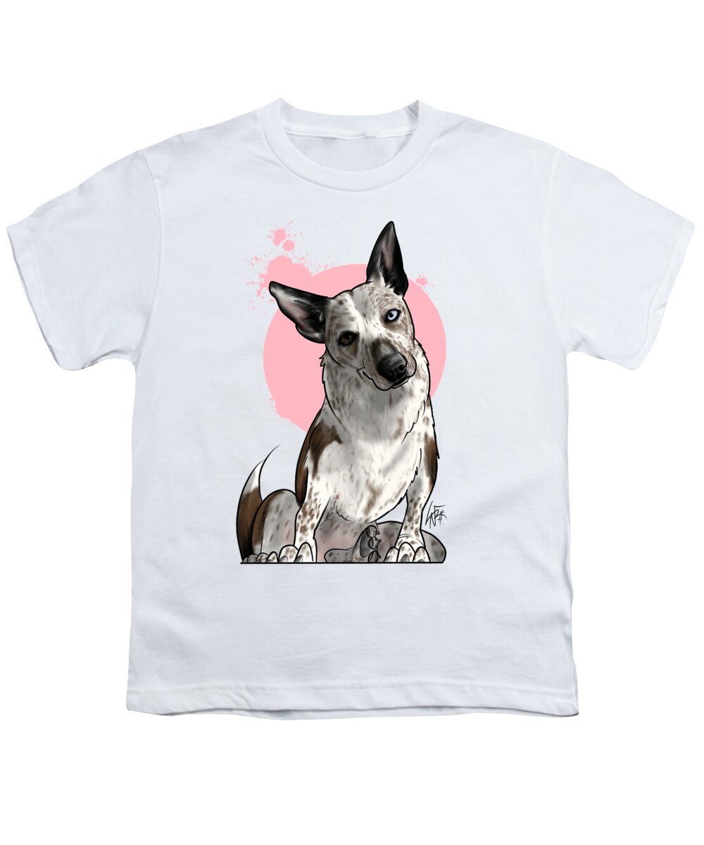 5954 Youth T-Shirt featuring the drawing 5954 Wedman by Canine Caricatures By John LaFree
