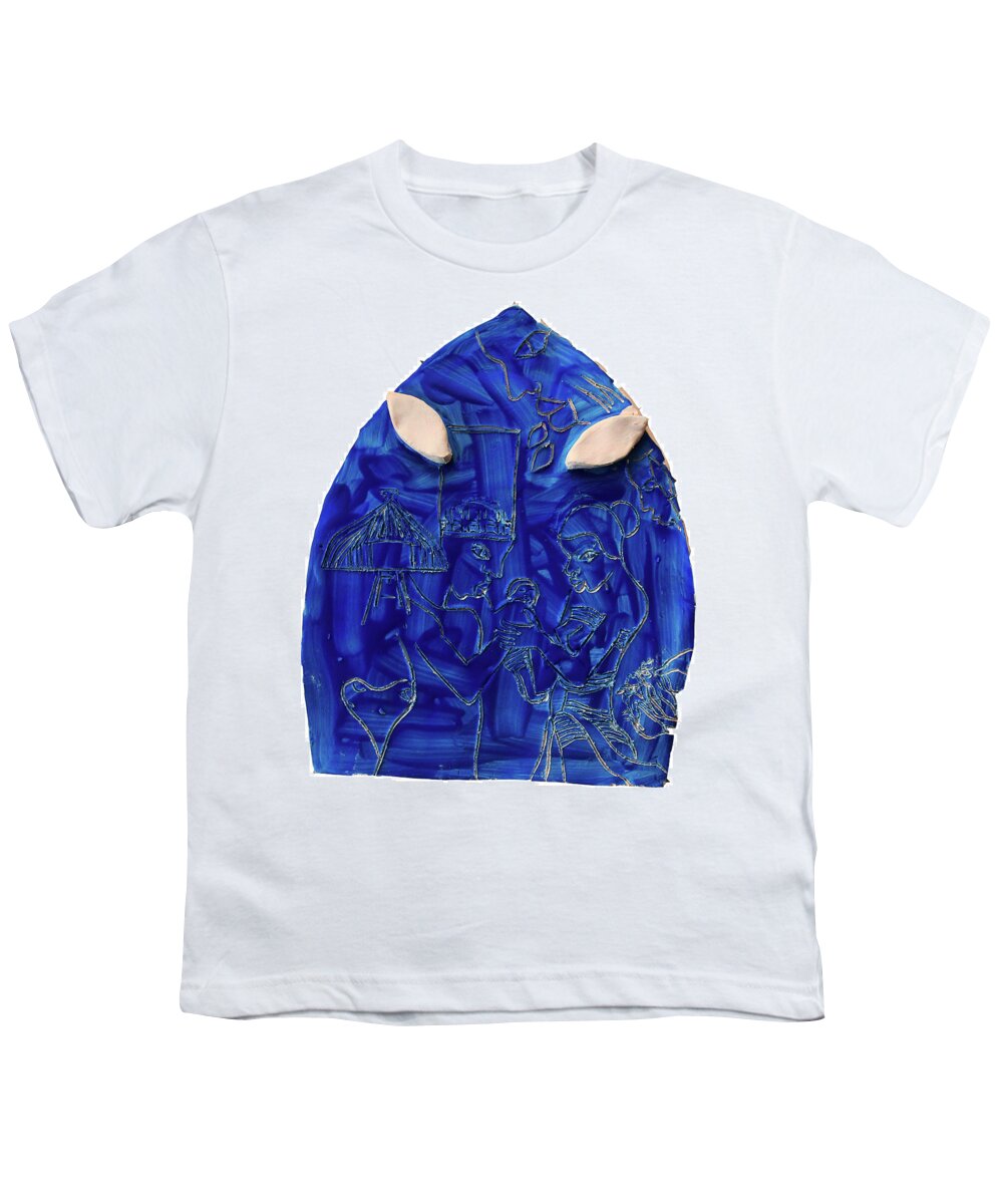 Jesus Youth T-Shirt featuring the ceramic art Kintu and Nambi New Beginnings #74 by Gloria Ssali