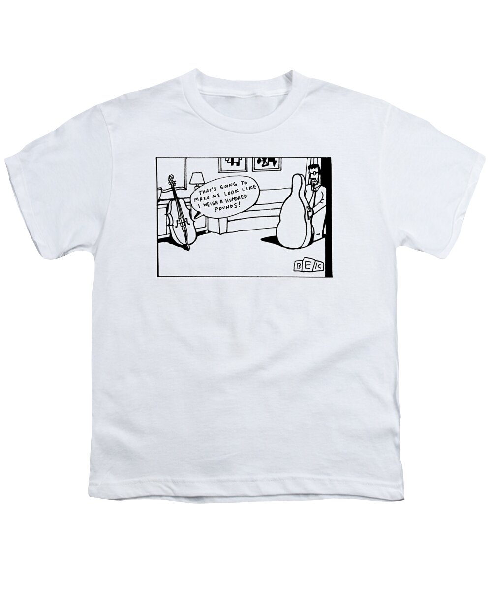 Captionless Youth T-Shirt featuring the drawing A Hundred Pounds by Bruce Eric Kaplan