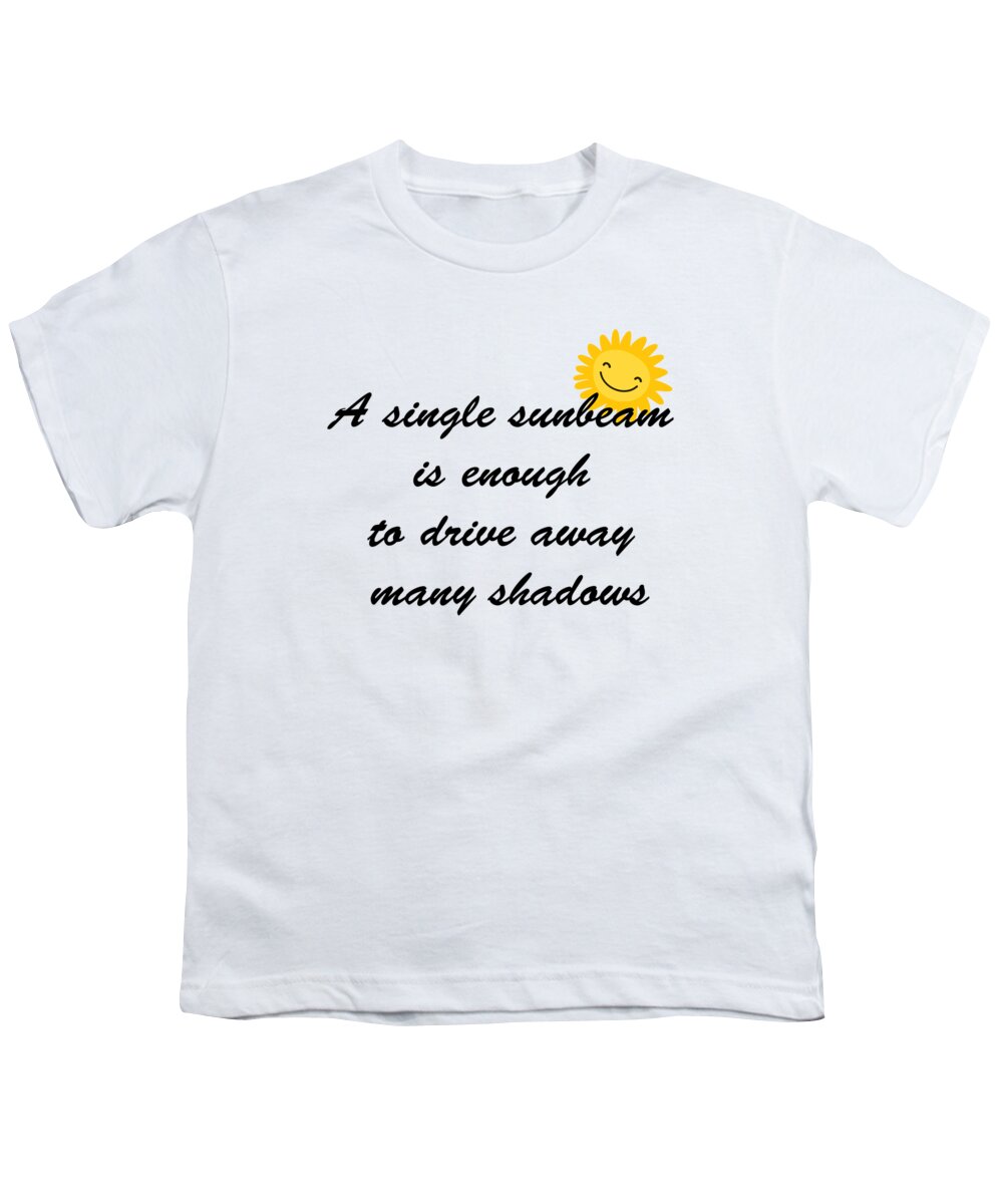 Text Youth T-Shirt featuring the digital art A single sunbeam by AM FineArtPrints