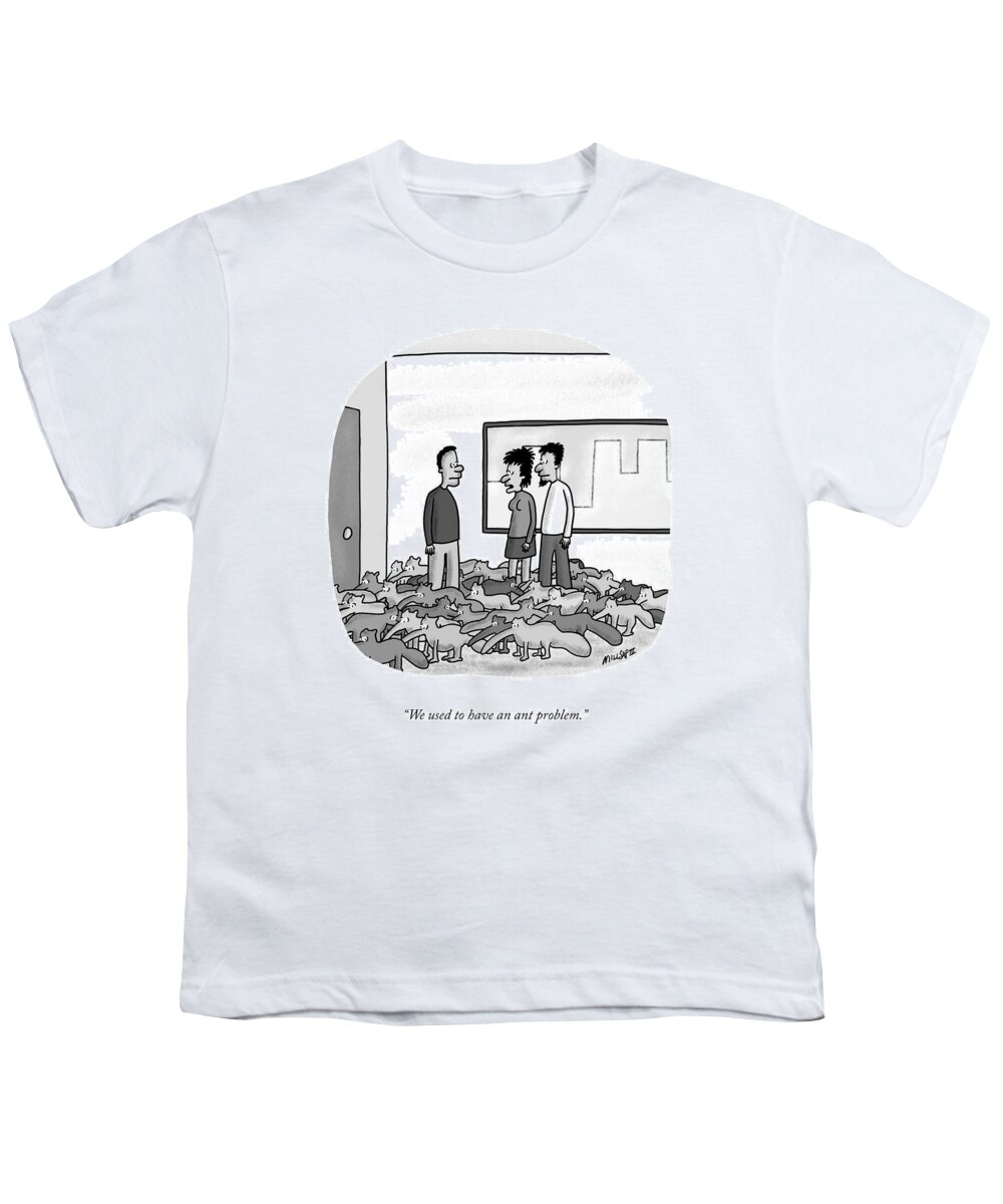 We Used To Have An Ant Problem. Youth T-Shirt featuring the drawing An Ant Problem by Lonnie Millsap
