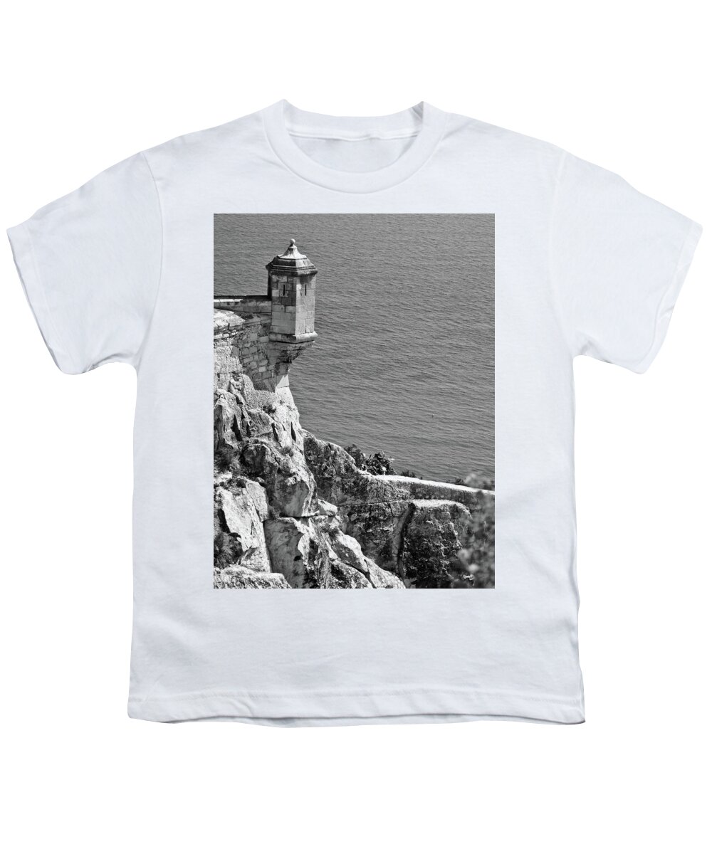Black And White Youth T-Shirt featuring the photograph Ancient Watchtower by Naomi Maya