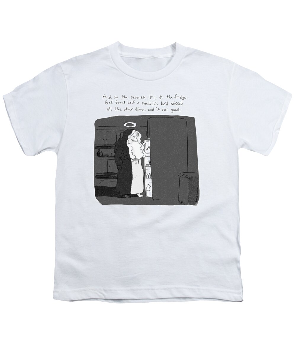 Inset Text: And Youth T-Shirt featuring the drawing And It Was Good by Sofia Warren