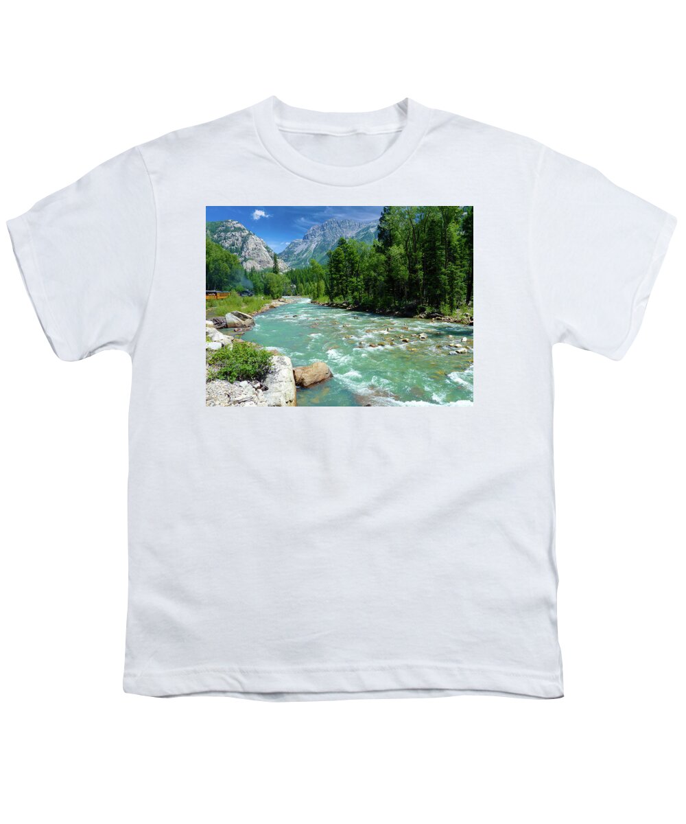 Landscape Youth T-Shirt featuring the photograph Animas River Vista Durango Colorado by Deborah League