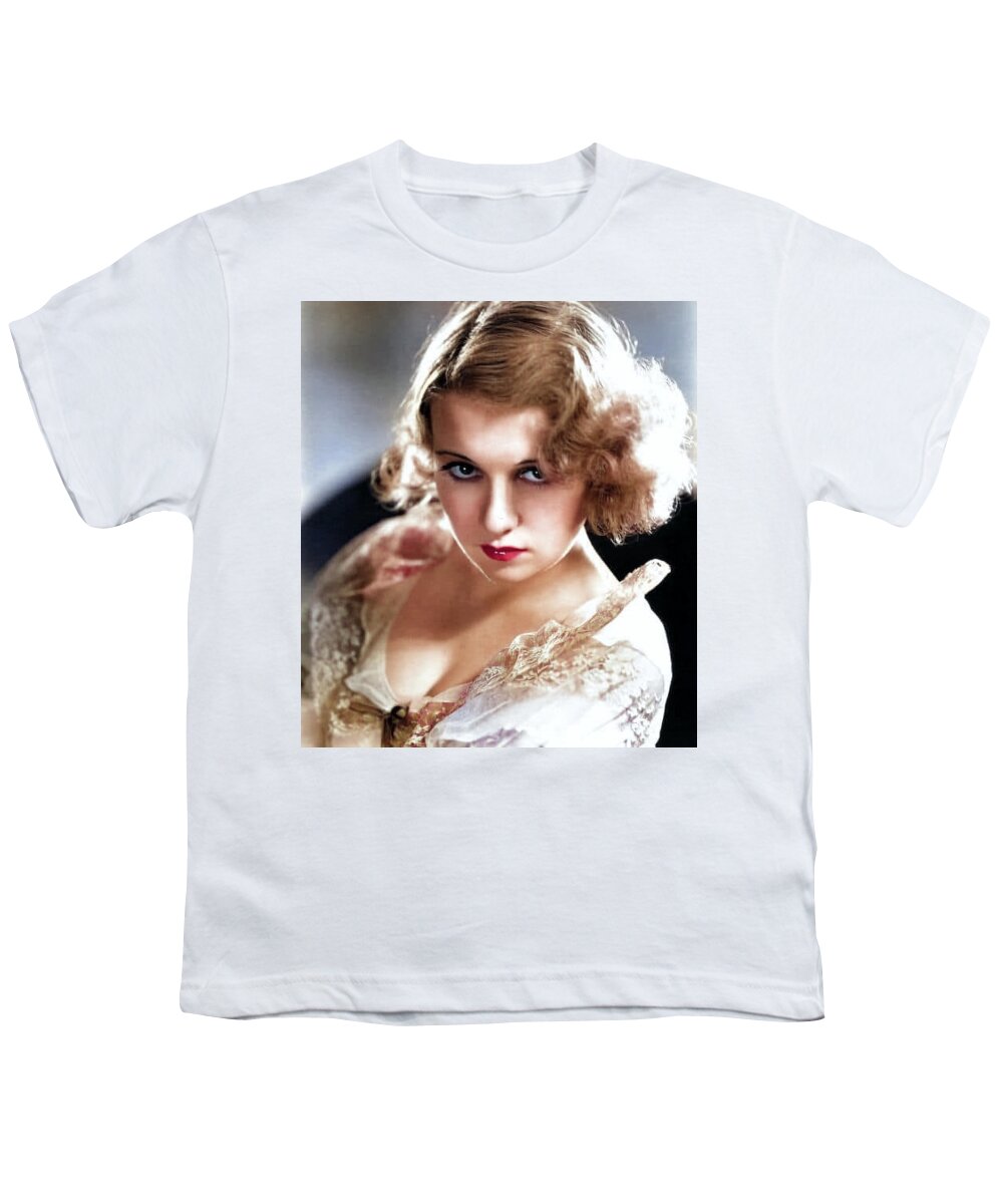 Anita Page Portrait Youth T-Shirt featuring the digital art Anita Page Portrait by Chuck Staley