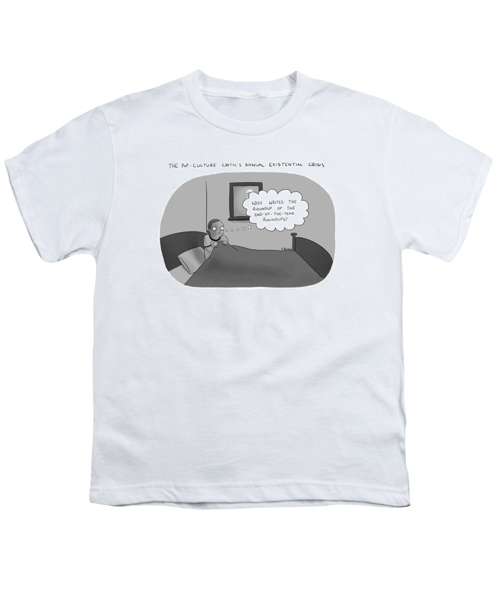 Captionless Youth T-Shirt featuring the drawing Annual Existential Crisis by Ellie Black