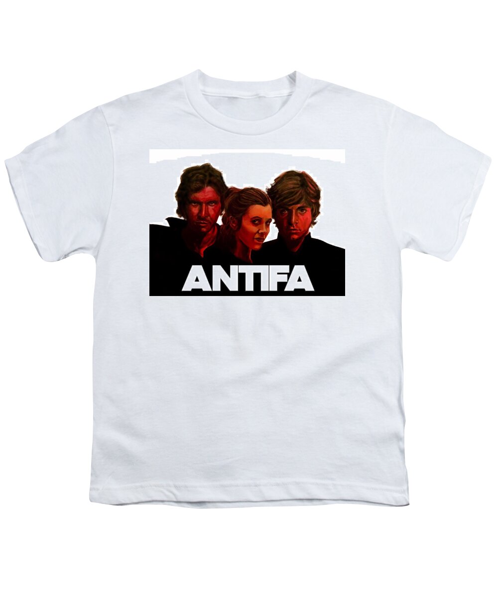 Antifa Youth T-Shirt featuring the painting Antifa - Star Wars by Joel Tesch