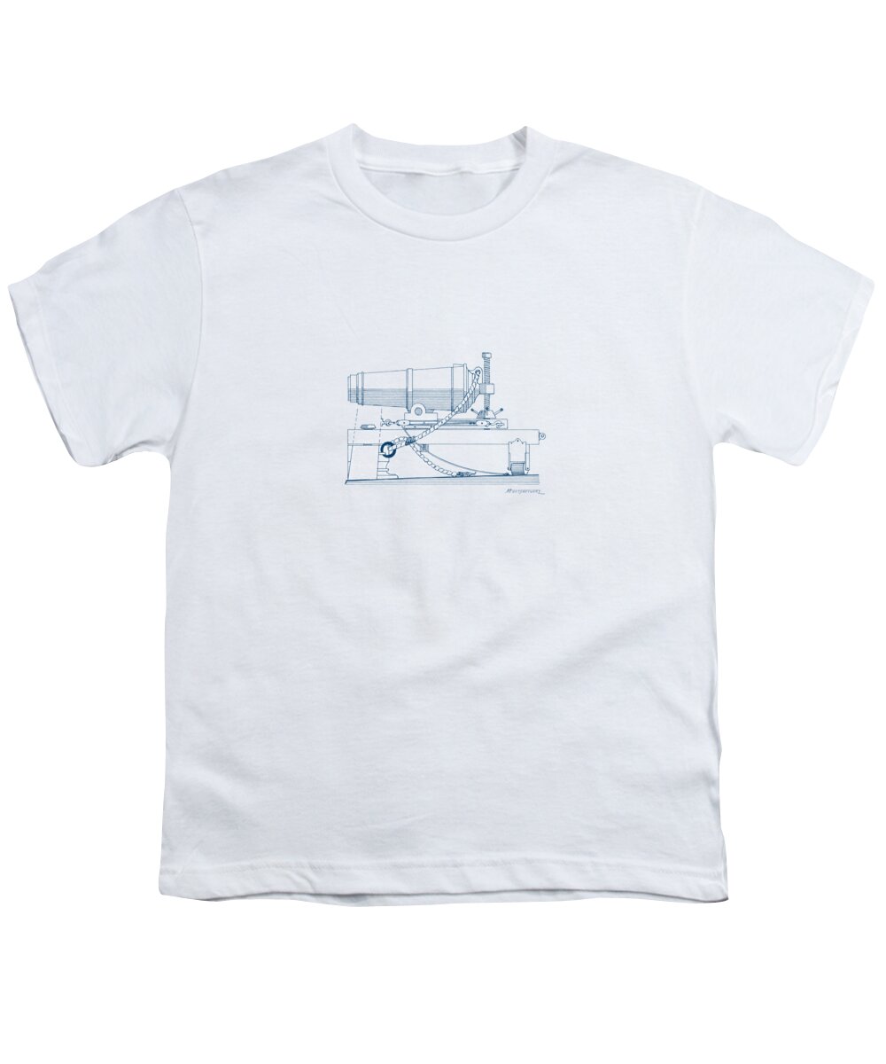 Sailing Vessels Youth T-Shirt featuring the drawing Carronade by Panagiotis Mastrantonis