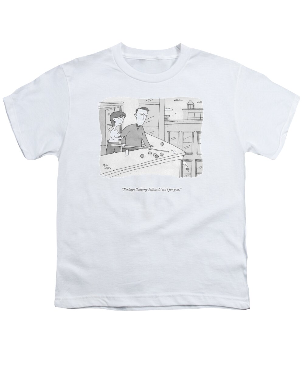 A24564 Youth T-Shirt featuring the drawing Balcony Billiards by Peter C Vey