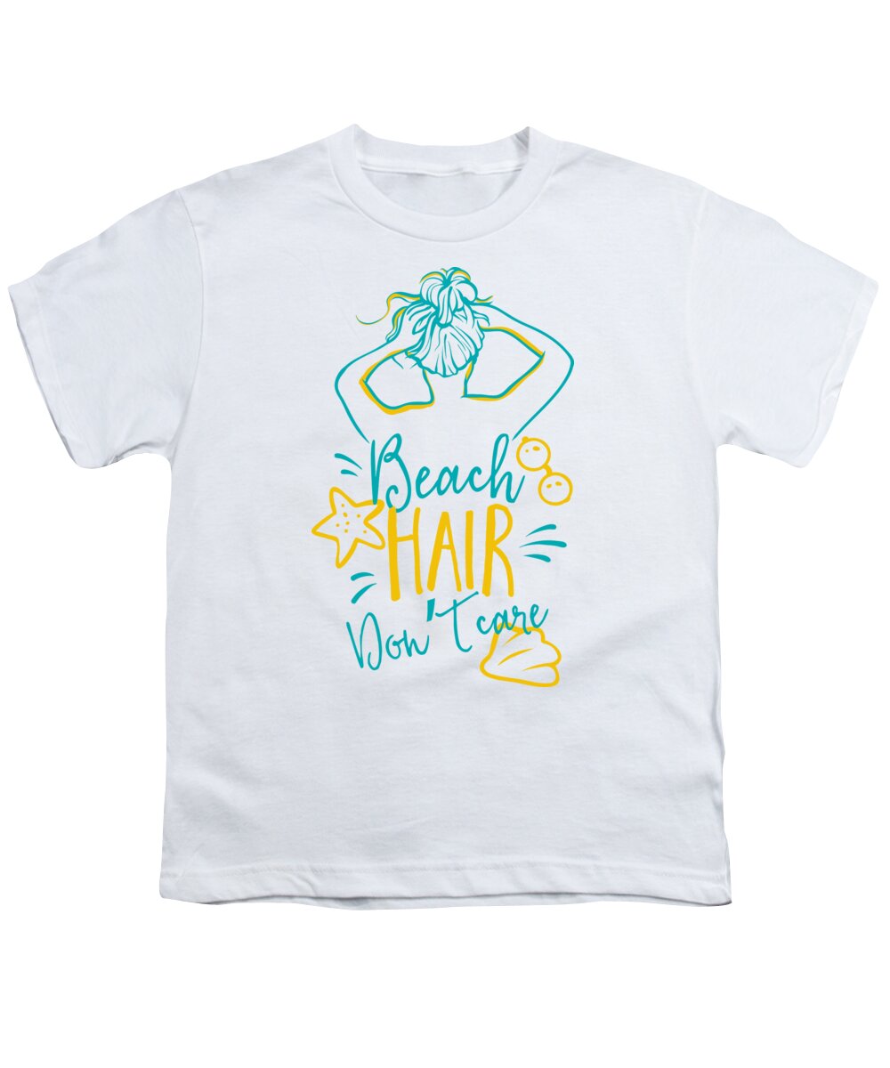 Beach Youth T-Shirt featuring the digital art Beach Hair Dont Care by Jacob Zelazny