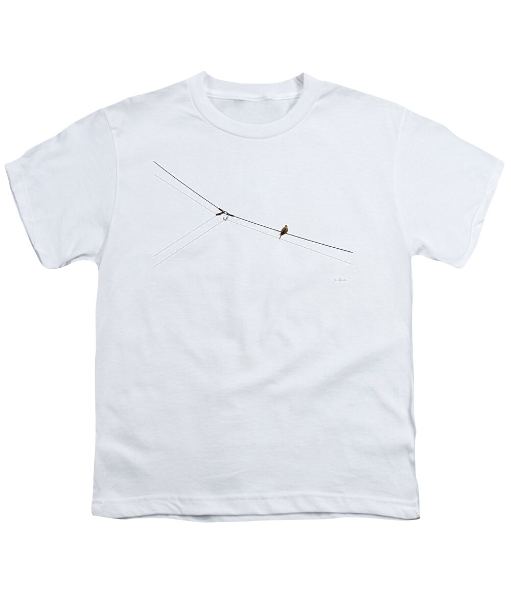 Bird Youth T-Shirt featuring the photograph Bird on a Wire by Joe Bonita