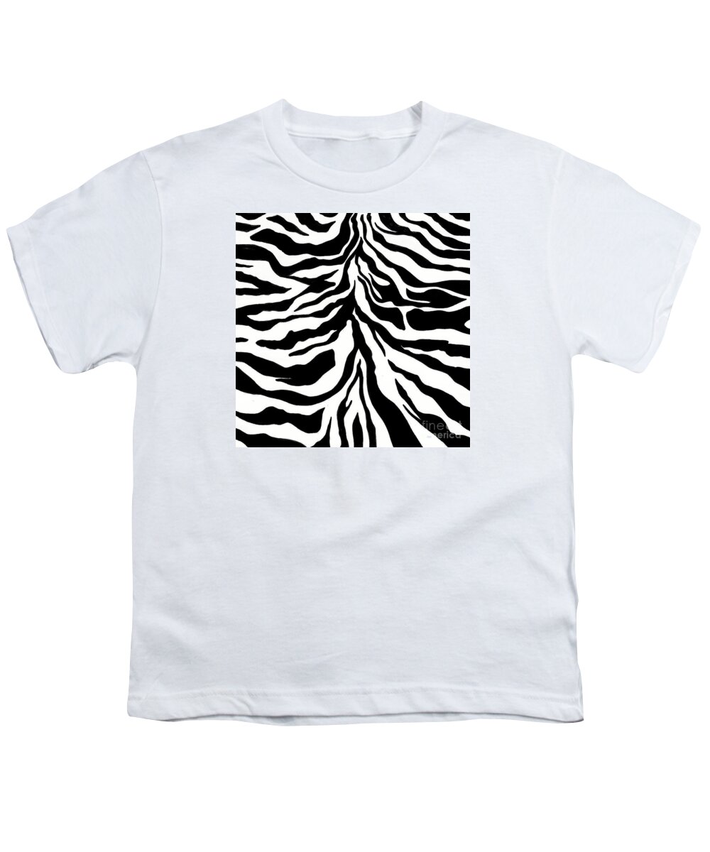Pattern Youth T-Shirt featuring the drawing Black and White Mountain by Christie Olstad