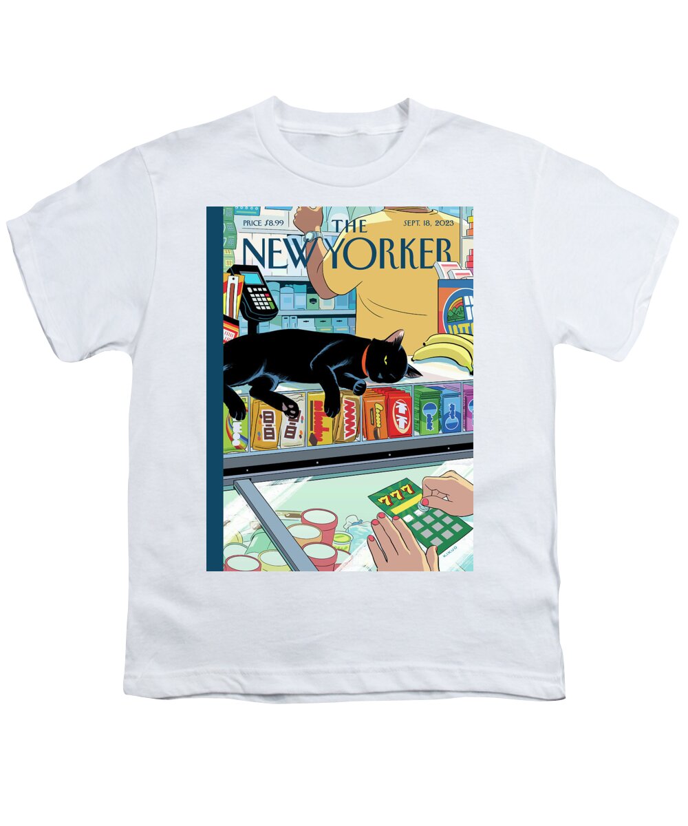 151297 Youth T-Shirt featuring the painting Bodega Cat by R Kikuo Johnson