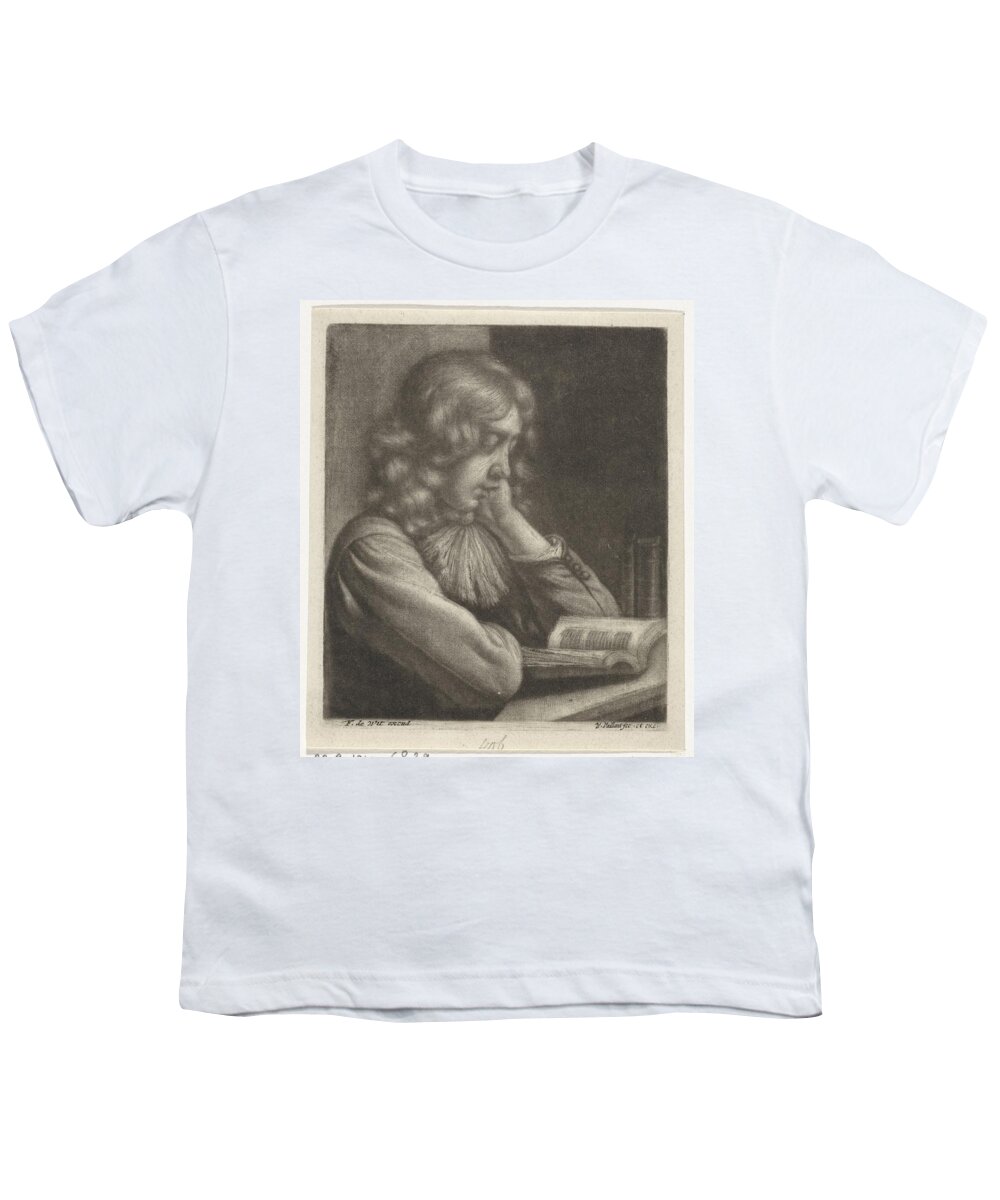 19th Century Youth T-Shirt featuring the painting Boy Reading, Wallerant Vaillant, 1658 by MotionAge Designs