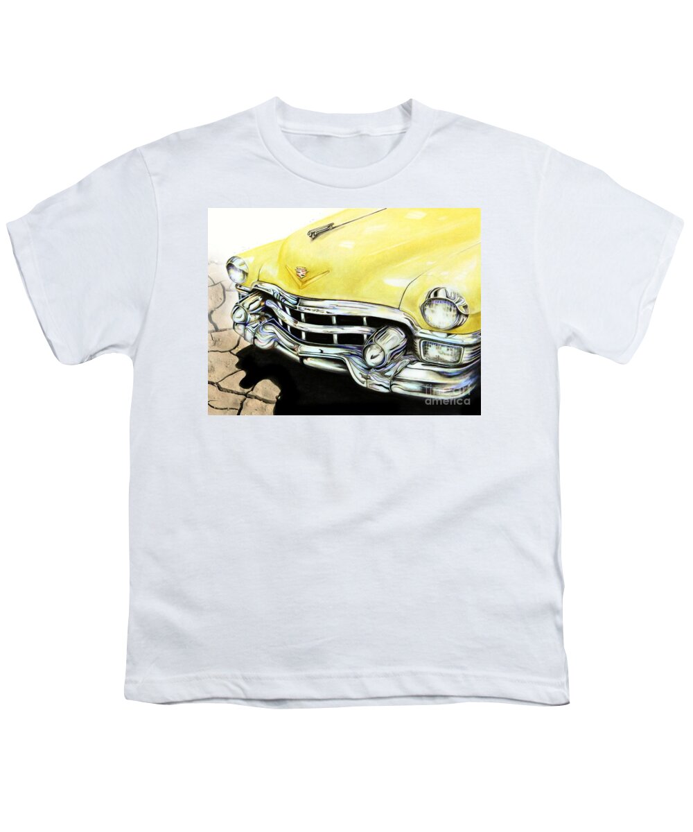 Automobile Youth T-Shirt featuring the drawing Caddy by David Neace CPX