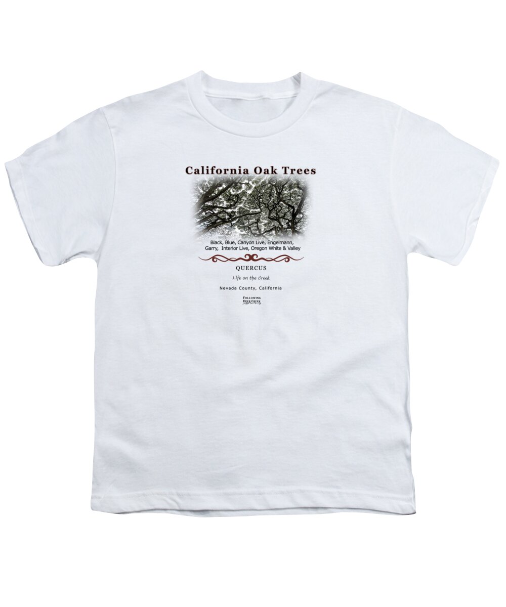 Oaks Youth T-Shirt featuring the digital art California Oak Tree Species by Lisa Redfern