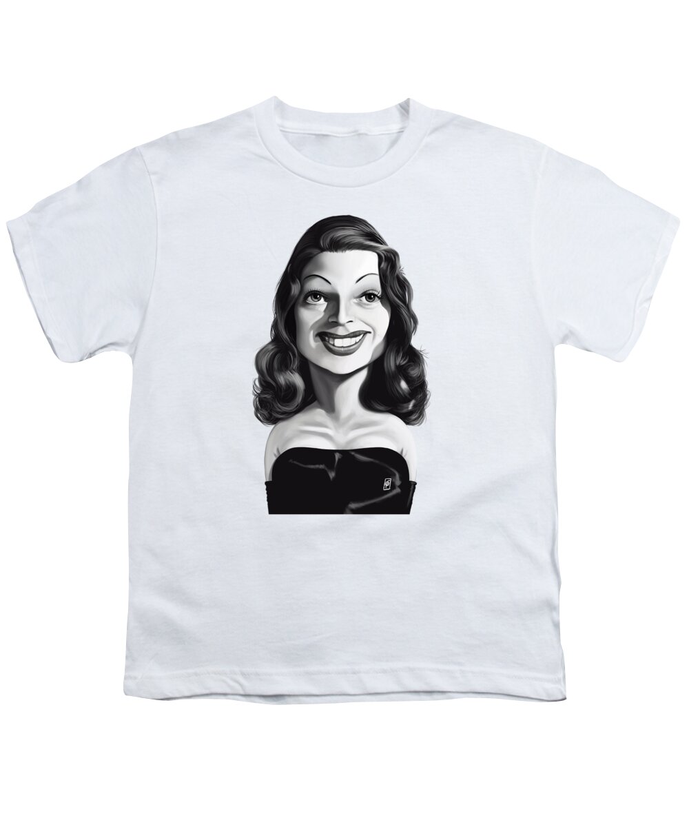 Illustration Youth T-Shirt featuring the digital art Celebrity Sunday - Rita Hayworth by Rob Snow