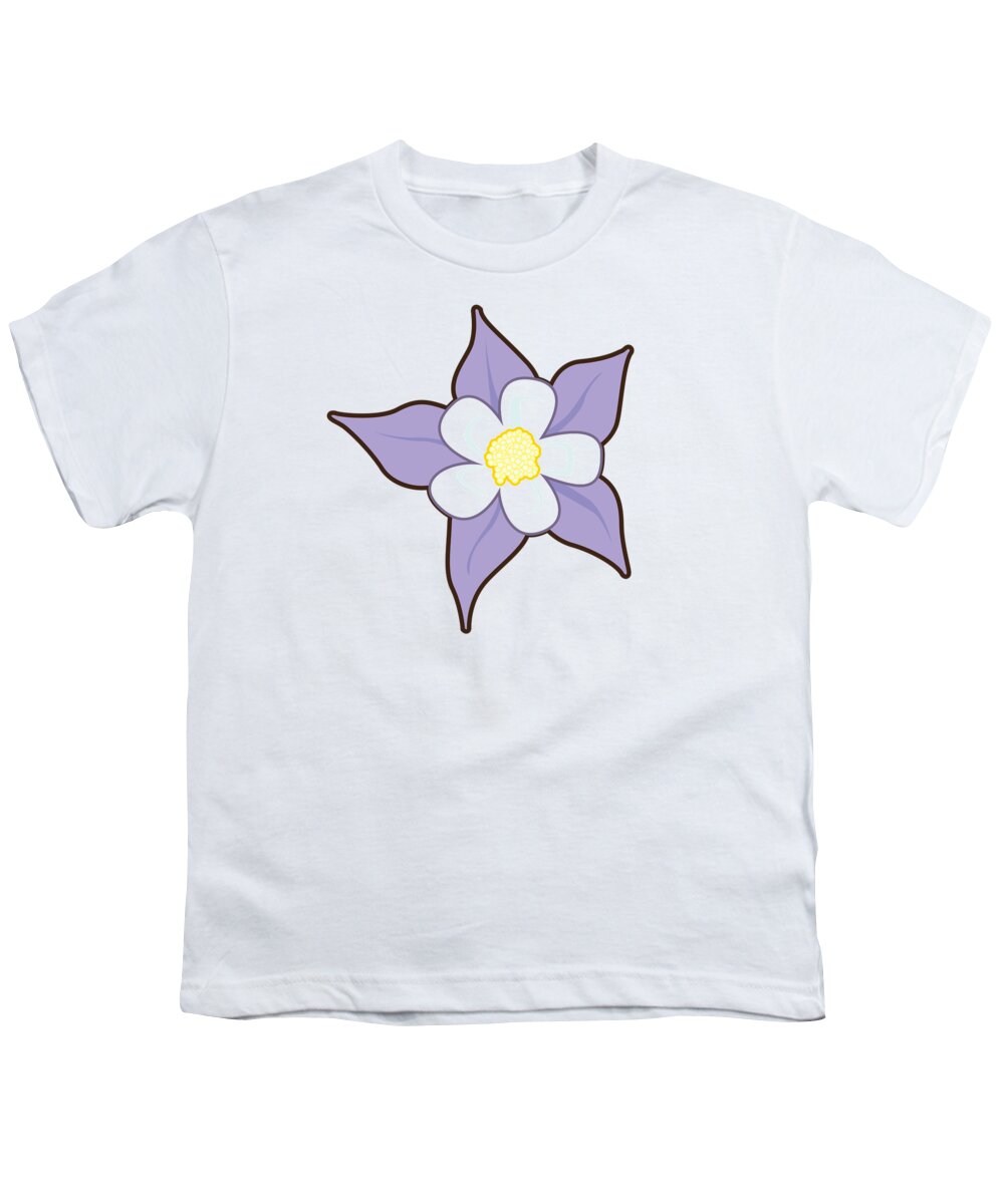 Colorado Columbine Youth T-Shirt featuring the digital art Columbine by Gene Bollig