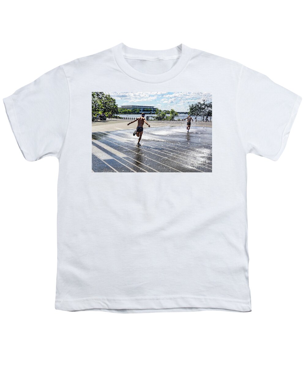 People Youth T-Shirt featuring the photograph Cooling Off by Thomas Marchessault