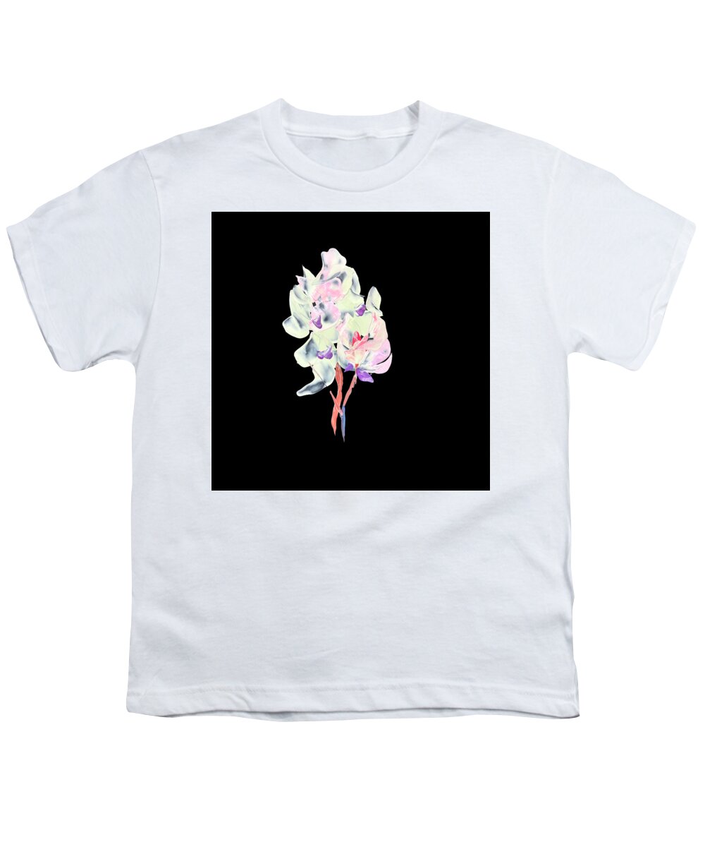 Flower. Petals Youth T-Shirt featuring the painting Cotton Candy Buds by Tommy McDonell