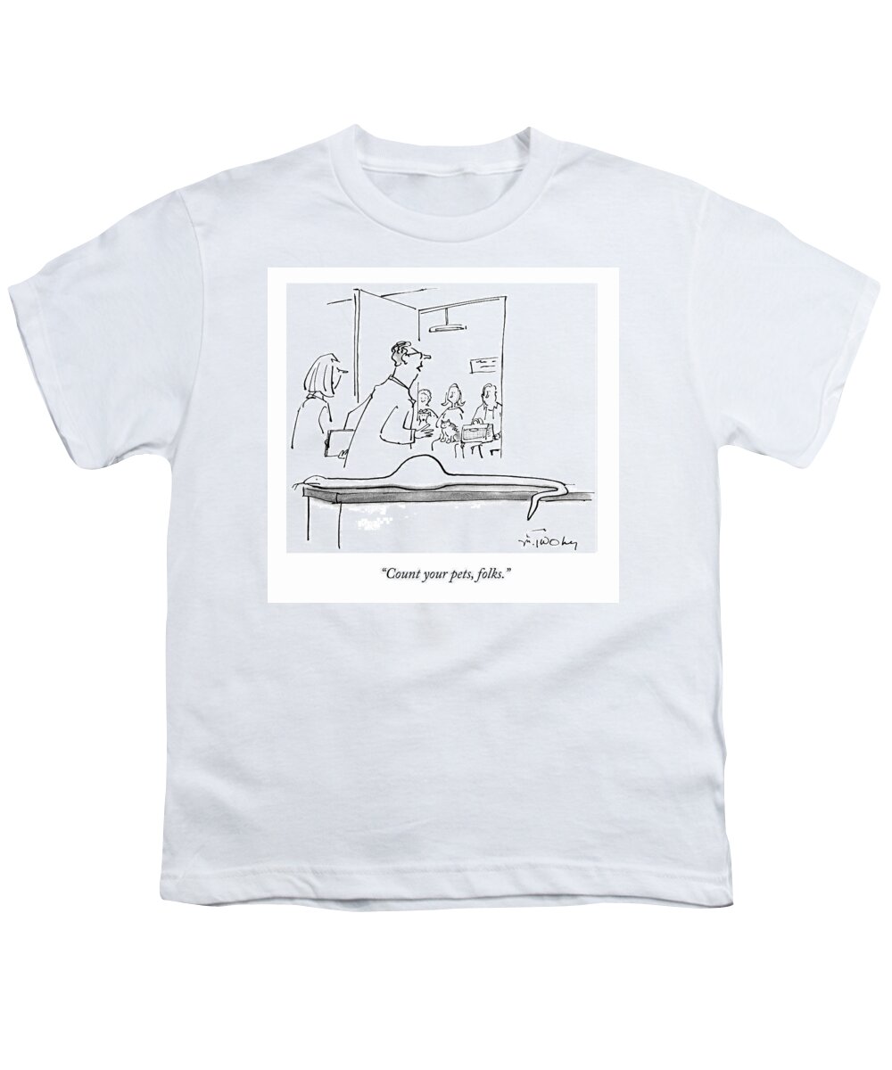 count Your Pets Youth T-Shirt featuring the drawing Count Your Pets by Mike Twohy