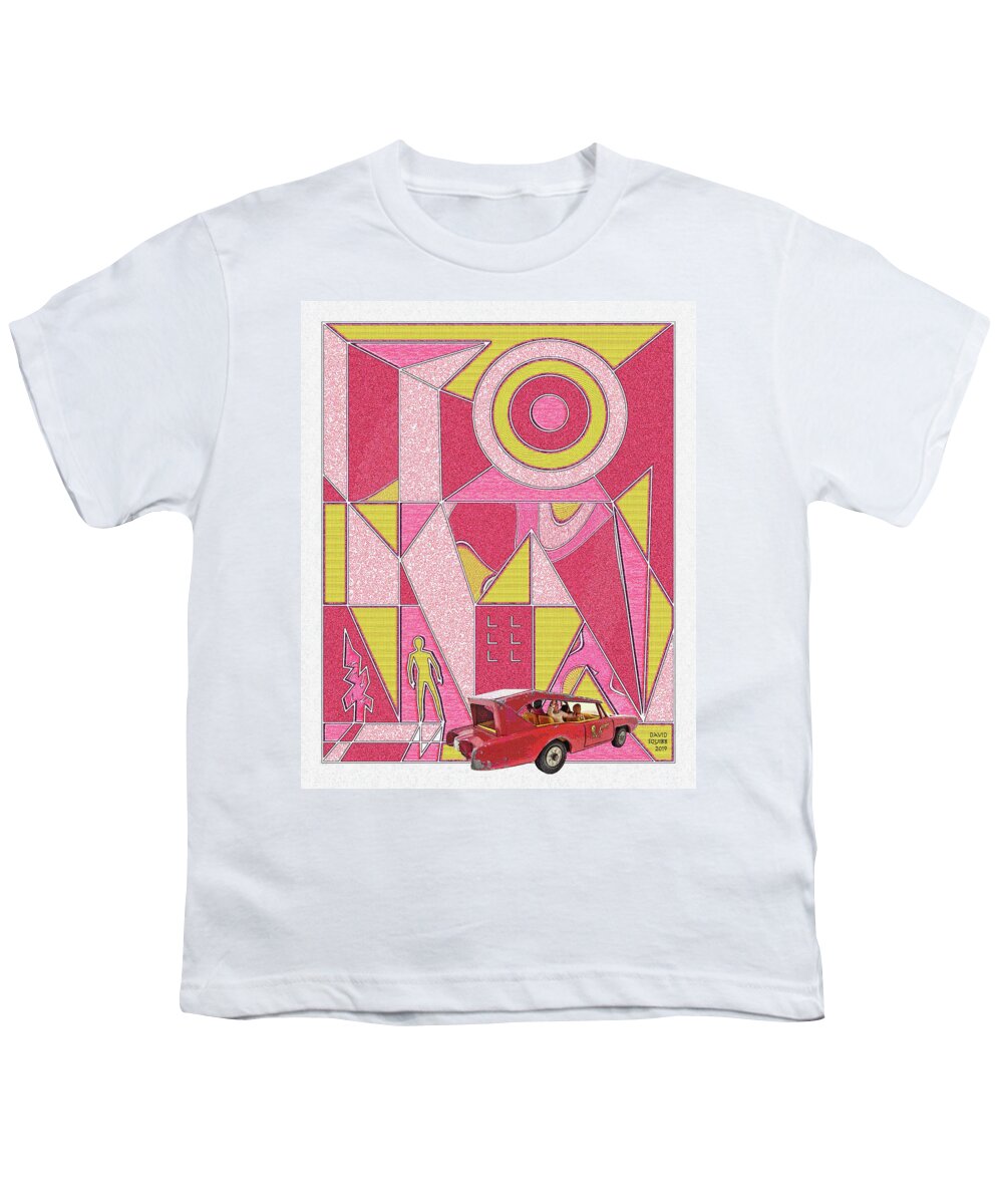 Cultcars Youth T-Shirt featuring the digital art CultCars / Hey Hey by David Squibb