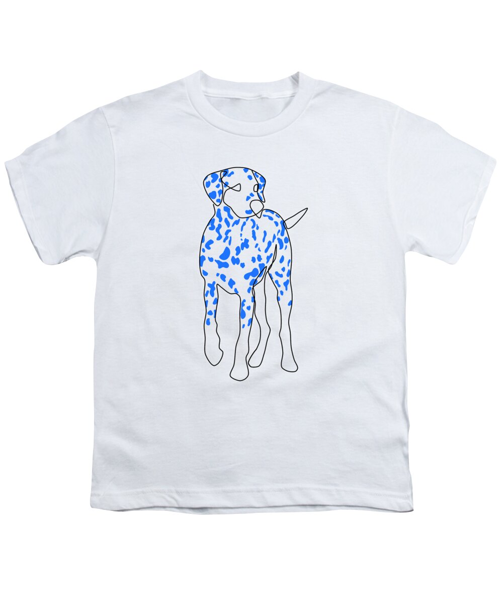 Dalmatian Dog One Line with Blue Dots Youth T-Shirt by Jindra Noewi - Fine  Art America