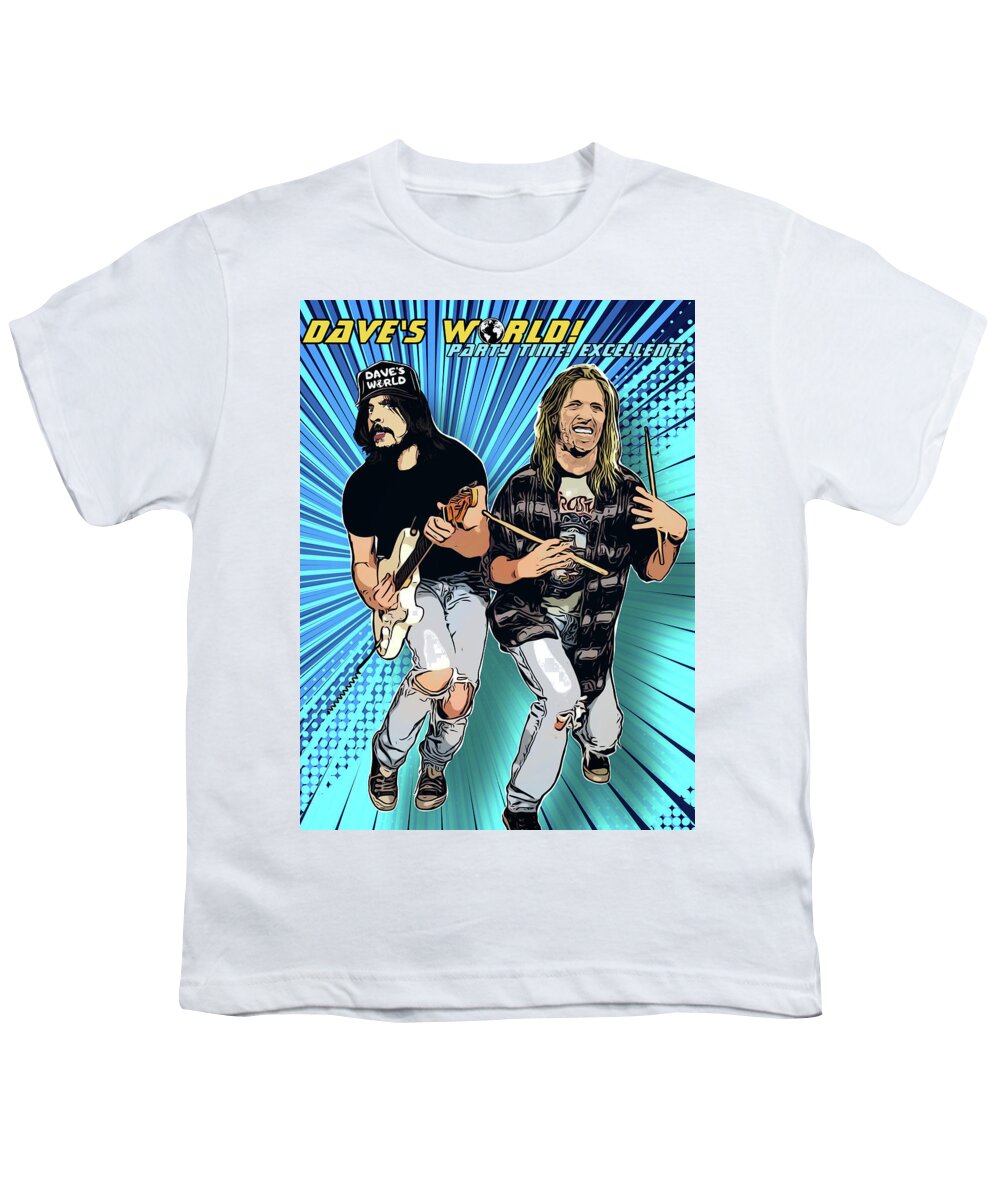 Dave Grohl Youth T-Shirt featuring the digital art Daves World by Christina Rick