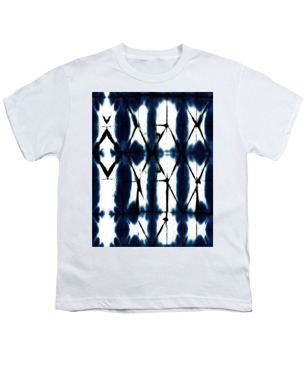 Shibori Youth T-Shirt featuring the digital art Diamond Shibori Pattern Seamless Repeat by Sand And Chi