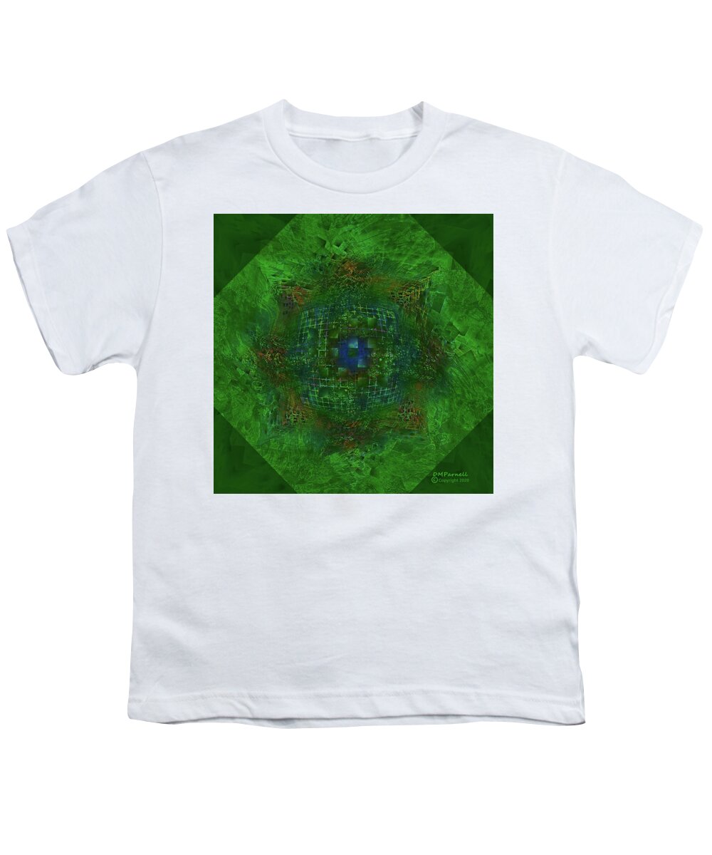 Abstract Youth T-Shirt featuring the digital art Digital Watchers by Diane Parnell