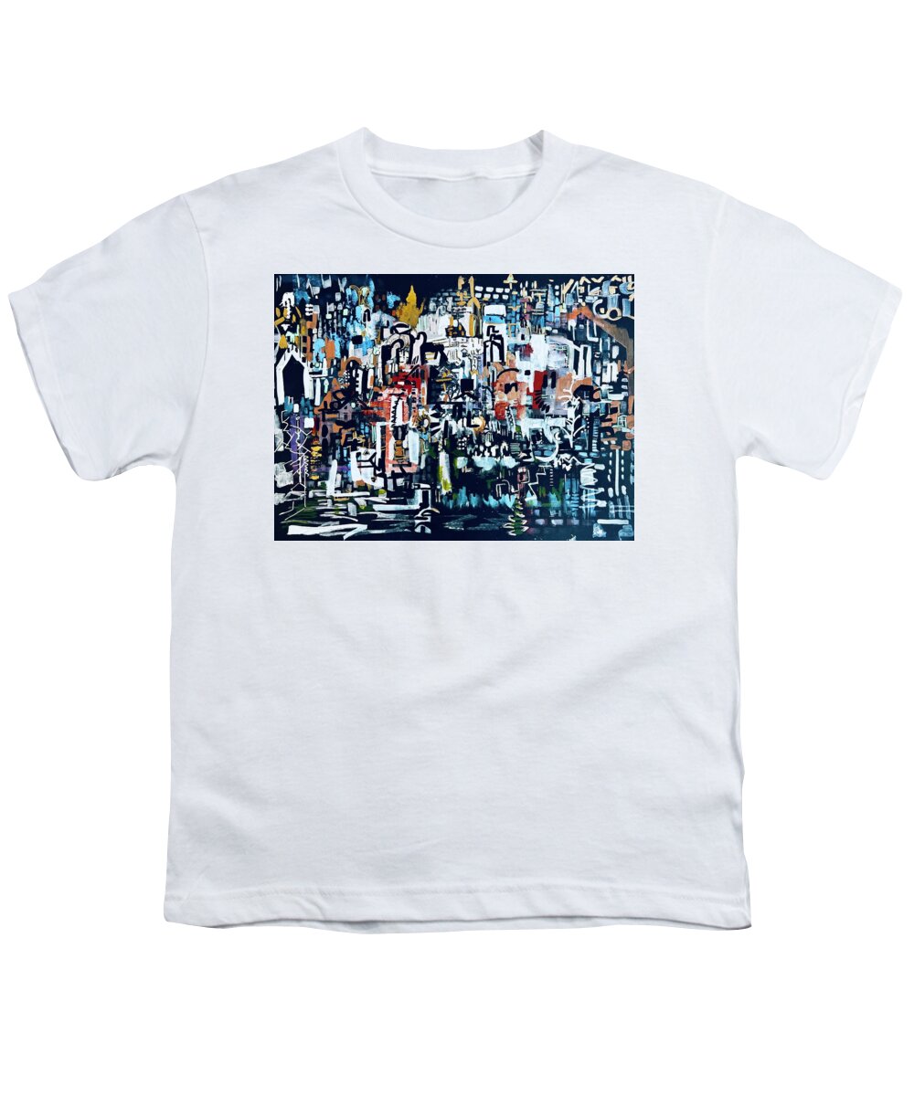  Youth T-Shirt featuring the painting Down by the River by Tommy McDonell
