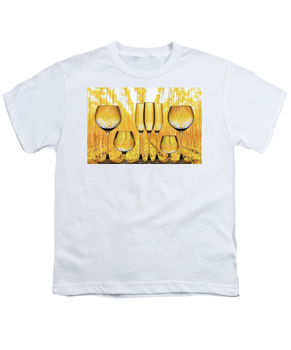 Refraction Youth T-Shirt featuring the photograph Drinks Of Gold by Elvira Peretsman