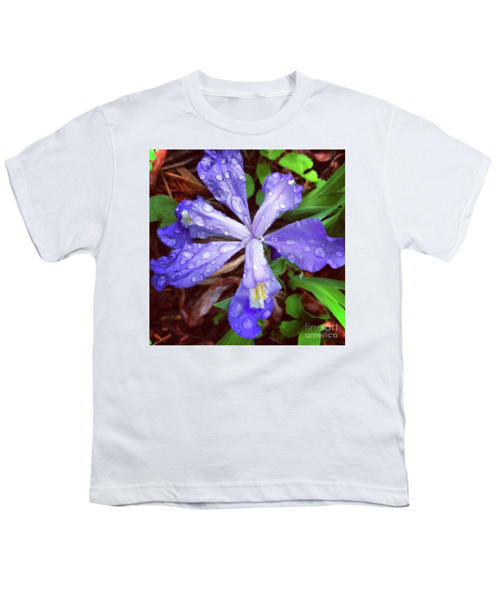 Dwarf Crested Iris Youth T-Shirt featuring the photograph Dwarf Crested Iris by Kerri Farley