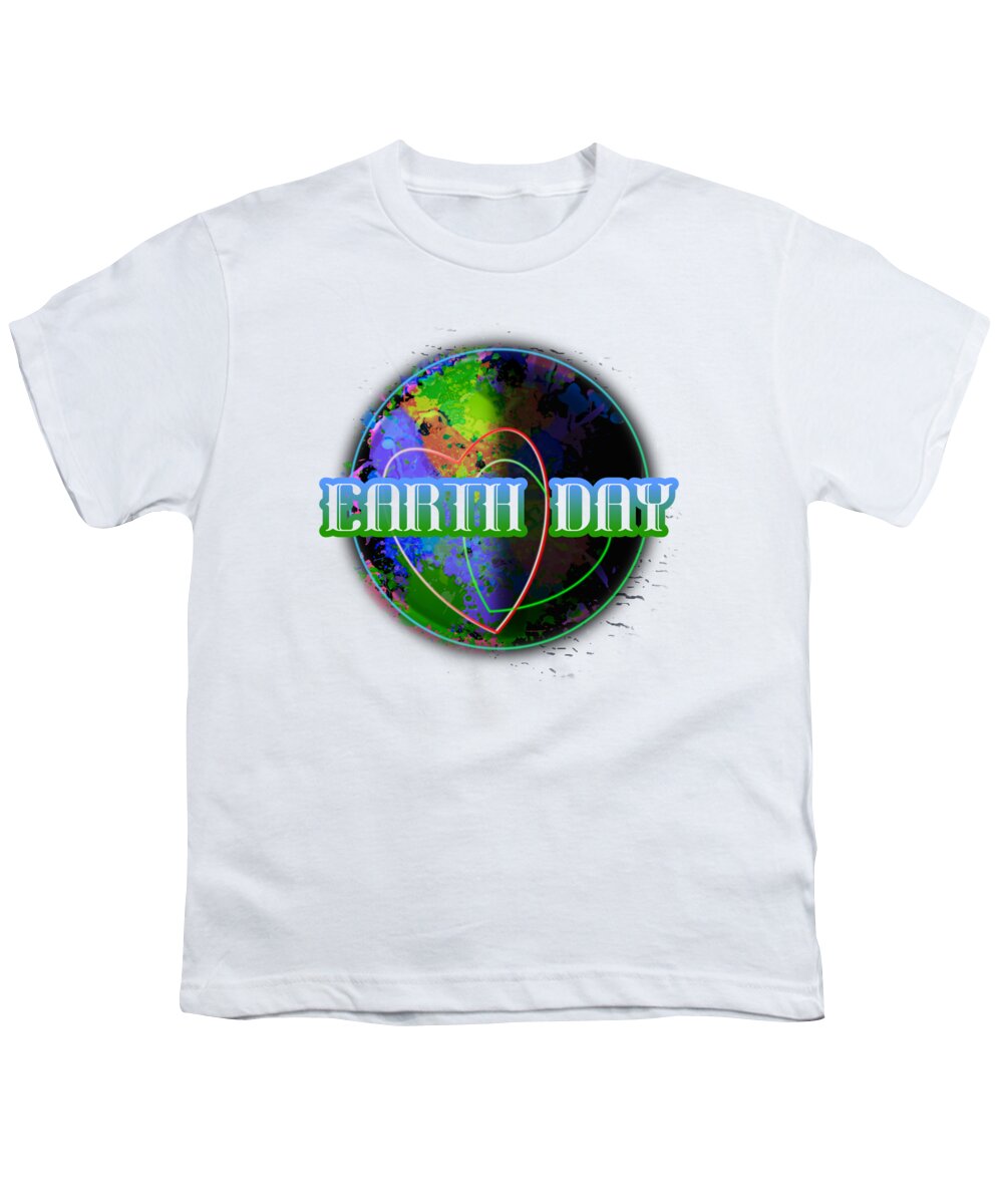 Earth Day Youth T-Shirt featuring the digital art Earth Day April 22 Holidays Remembrances by Delynn Addams
