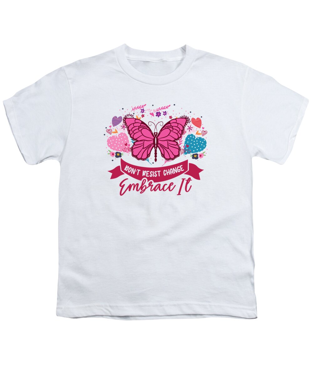 Entomologist Youth T-Shirt featuring the digital art Entomologist Butterfly Insect Nature Change by Toms Tee Store