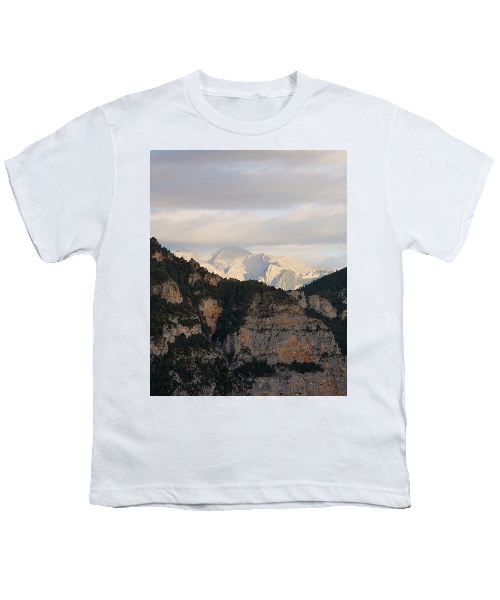 Laspuna Youth T-Shirt featuring the photograph Evening light over Chistau by Stephen Taylor