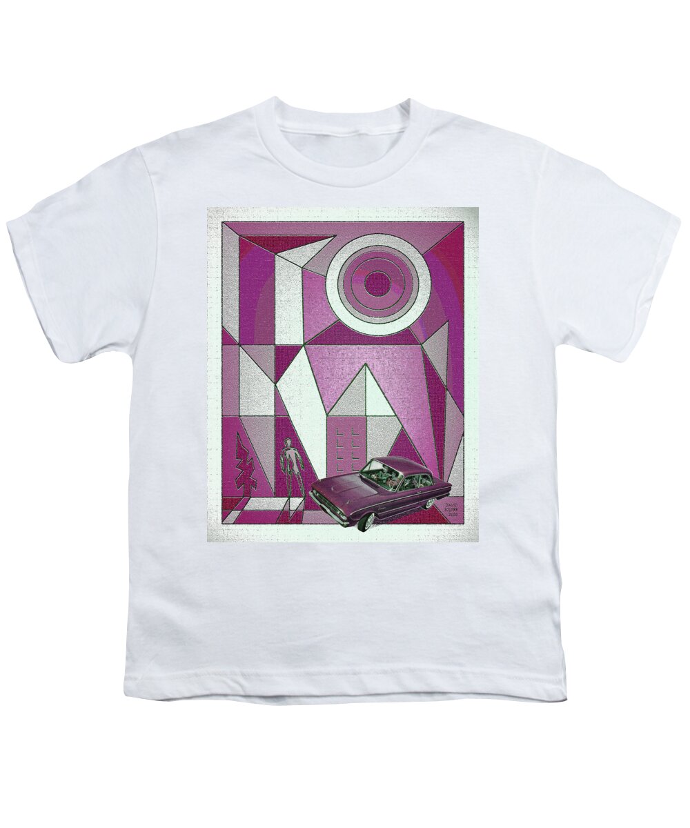 Falconer Youth T-Shirt featuring the digital art Falconer / Purple Falcon by David Squibb