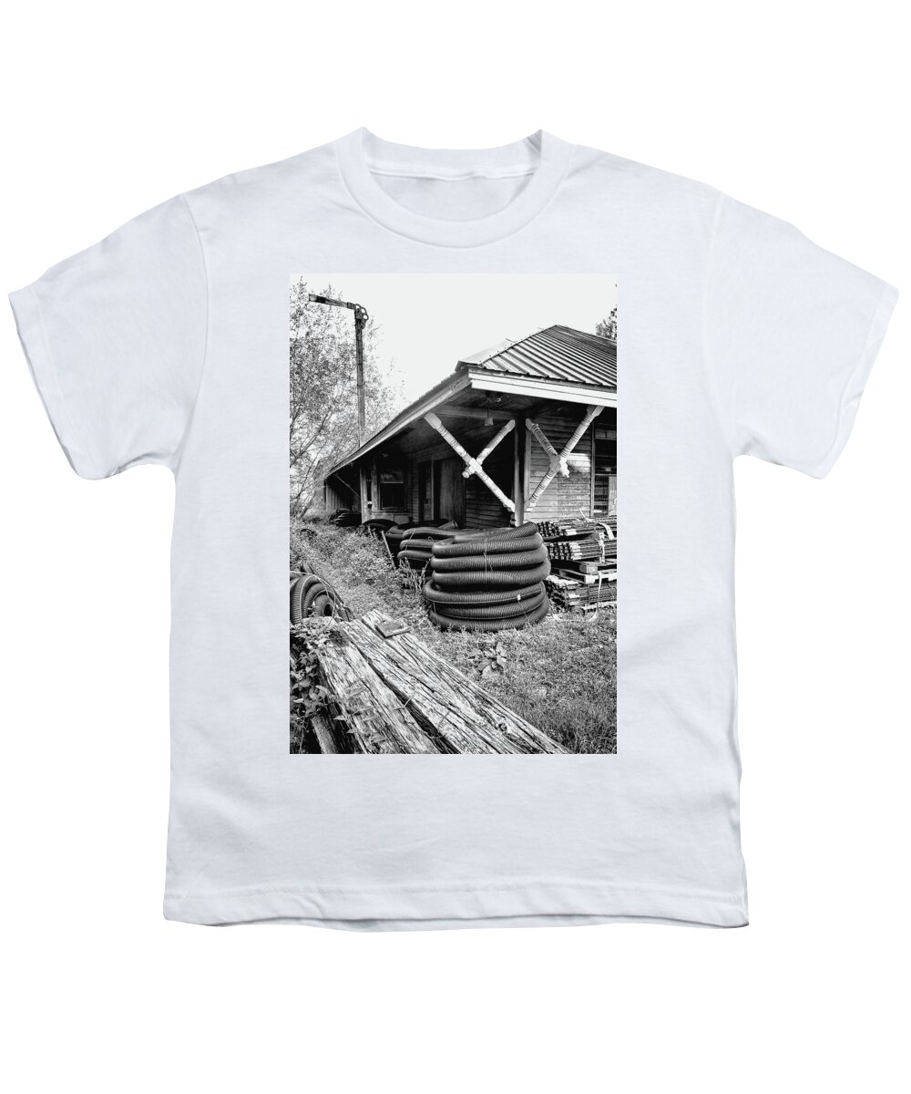 Train Youth T-Shirt featuring the photograph Forgotten Station by Steven Nelson