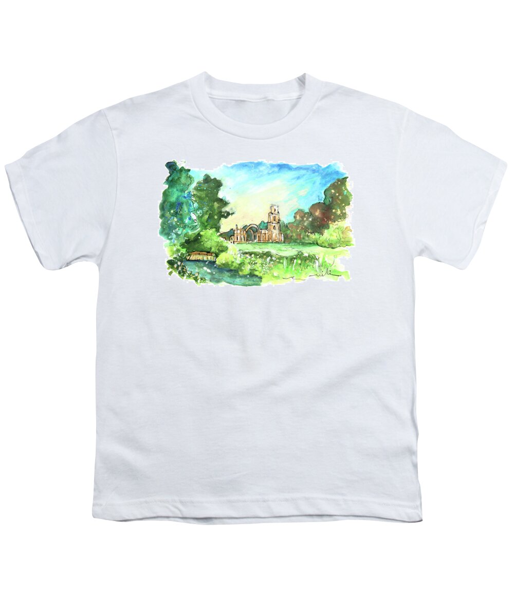 Travel Youth T-Shirt featuring the painting Fountains Abbey by Miki De Goodaboom