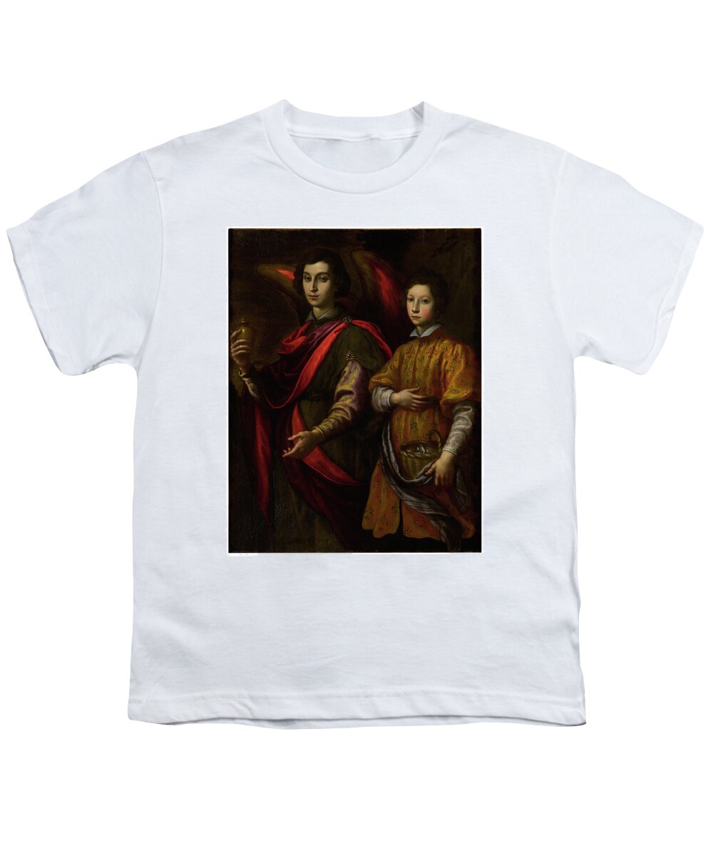 Francesco Curradi Tobias And The Angel Youth T-Shirt featuring the painting Francesco Curradi Tobias And The Angel by MotionAge Designs